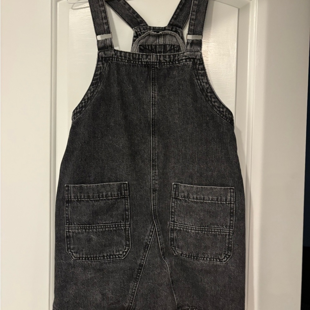 Black Denim Skirt Overalls